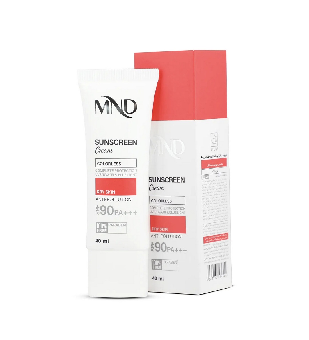 کرم ضد آفتاب ام ان دی SPF 90 بی رنگ مناسب پوست خشک