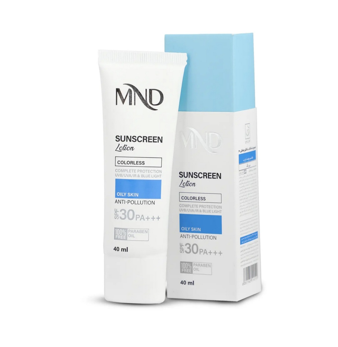 لوسیون ضد آفتاب ام ان دی SPF 30 مناسب پوست چرب